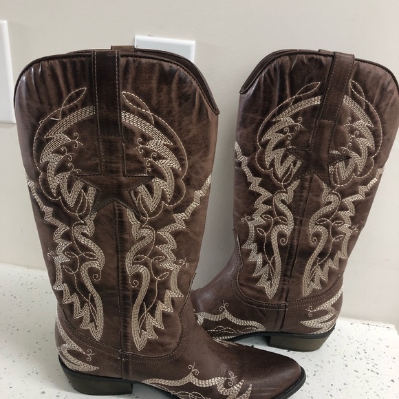Coconuts by Matisse lone star brown cowboy boots womens size 6 - Picture 4 of 9